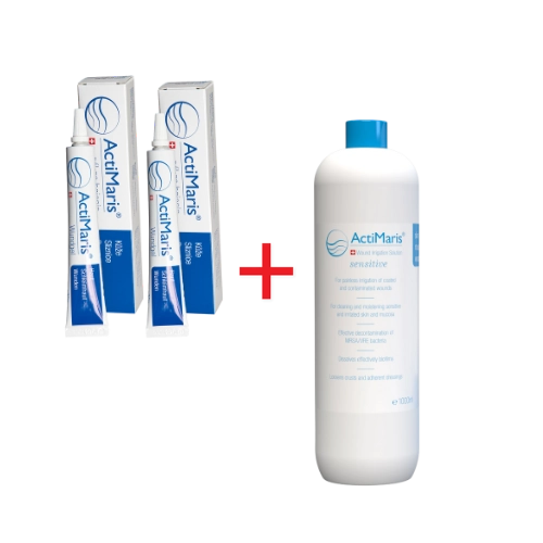 Balení – sada 2× ActiMaris Gel 20 g a Sensitiv roztok 1000 ml