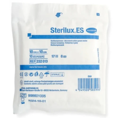 Gáza kompresní sterilní STERILUX 10x10cm 17vl., 1x10ks