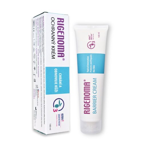Balení produktu Rigenom ochranná a hojivý krém na dermatitidy a podrážděnou citlivou pokožku.