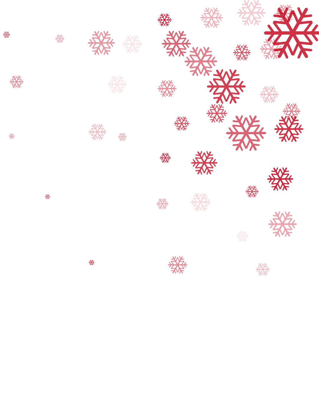 červené vločky na průhledném pozadí<br />
