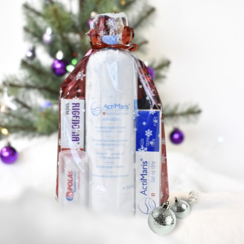 Vánoční sada jako dárek. Produkty pro citlivou pokožku s ekzémem, podrážděním či na rychlé hojení ran.